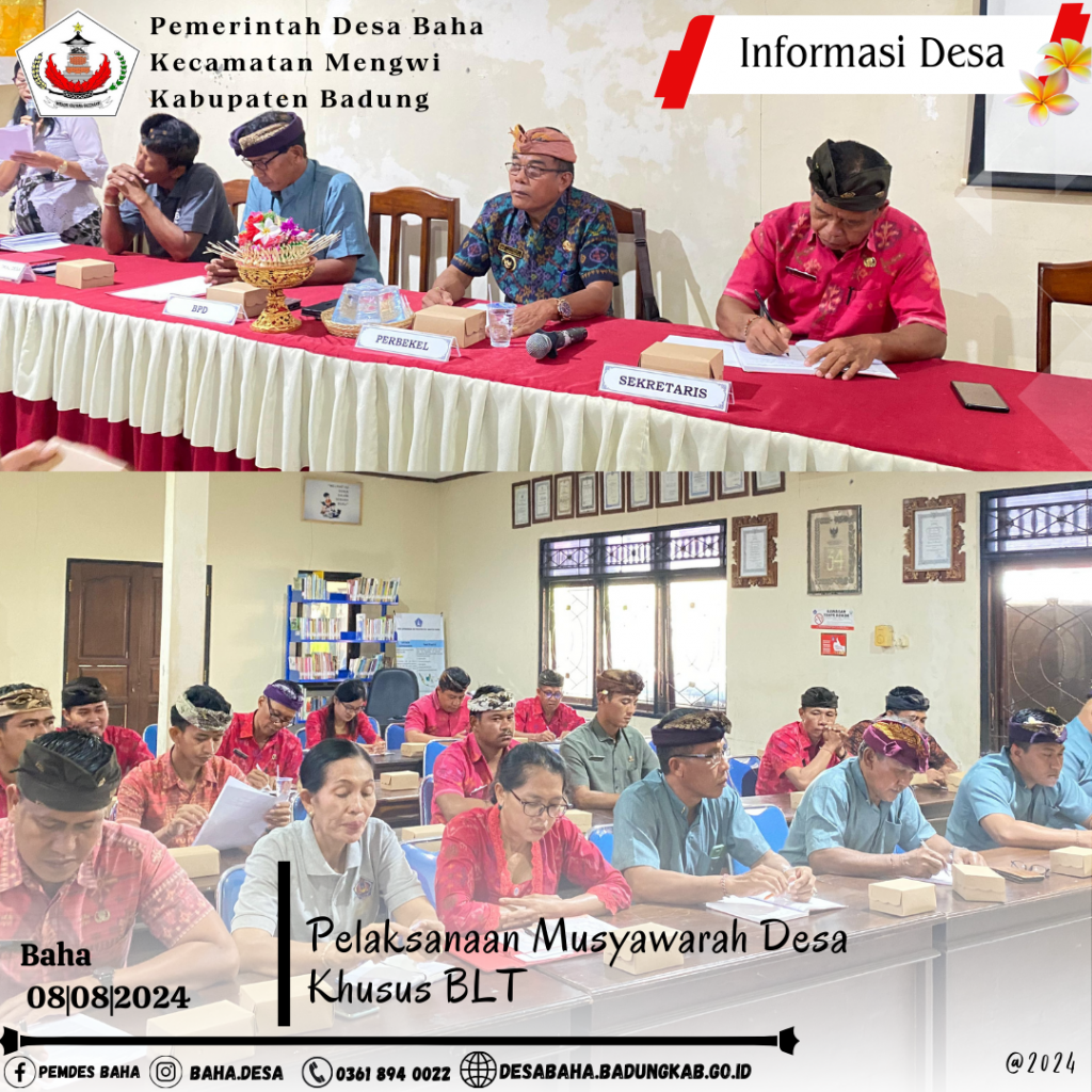 Pelaksanaan Musyawarah Desa Khusus BLT di Desa Baha